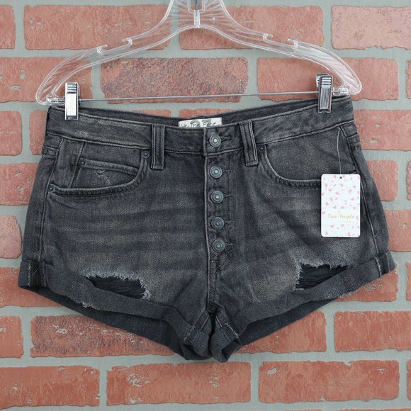 Free People Black Mambo Shorts 27 NWT - Picture 1 of 6